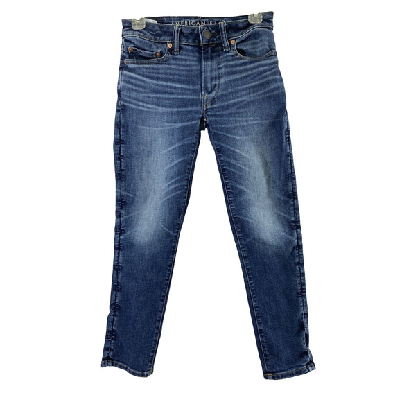 American Eagle Jeans Boys 25 x 26 Airflex Temp Tech‎ Blue Dark Wash Denim - Picture 1 of 13